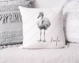 Flamingo Cushion, Pillow, Black & White Flamingo, Gift, Baby Lover, Gift For Mum, Her - thumbnail 1