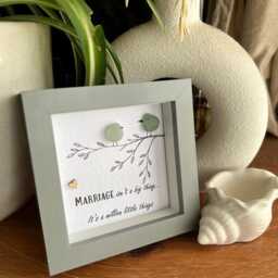 Marriage Seaglass Art, Birds Sea Glass Art. The Million Little Things, Marriage Present, Wedding Gift, Coastal Gift - thumbnail 3