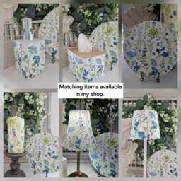 Beautiful Blue Floral Wax Or Flameless Pillar Candles - thumbnail 4