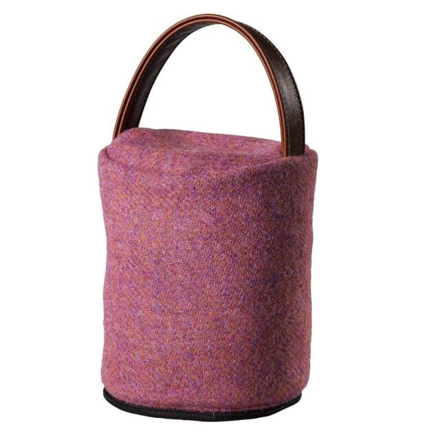 Harris Tweed 100% Pure New Wool Round Doorstop Cover With Real Leather Handle - Candy - image 1