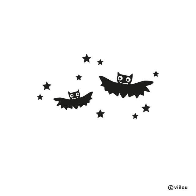 Wall Tattoo Bats Illustration Kids Decals Animals Tattoos Children Stickers Baby Room Pictures Animal Prints Black Motifs Diy - image 1