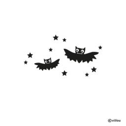 Wall Tattoo Bats Illustration Kids Decals Animals Tattoos Children Stickers Baby Room Pictures Animal Prints Black Motifs Diy - thumbnail 1