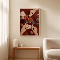 Casino Night Poster, Poker Table Wall Art, Card Game Print - thumbnail 3