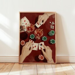 Casino Night Poster, Poker Table Wall Art, Card Game Print - thumbnail 4