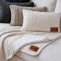 Luxury Personalized Cable Knit Blanket - Custom Sherpa Throw Cozy Neutral Home Decor - thumbnail 2