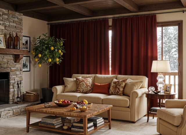Thermal Velvet Winter Curtains, Blackout Living Room Drapery - image 1