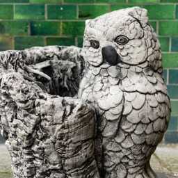 Unique Owl Statue Concrete Bird Figurine Stone Sculpture Cement Garden Decoration Owl Lover Gift Handmade Ornament Yard Art - thumbnail 2