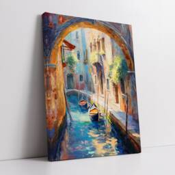Venice Italy Canal Cathedral Abstract Modern Colourful Europe Painting Wall Art, Framed Canvas Poster Print, Home/Office Room Decor, Gifts - thumbnail 2