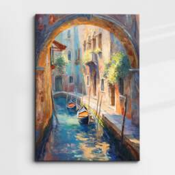 Venice Italy Canal Cathedral Abstract Modern Colourful Europe Painting Wall Art, Framed Canvas Poster Print, Home/Office Room Decor, Gifts - thumbnail 3