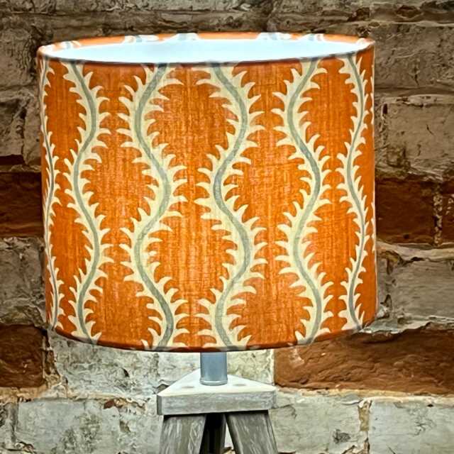 Helter Skelter Handmade Lampshade, Table Ceiling Pendant, Country Lamp Shade, Orange Lampshade - image 1