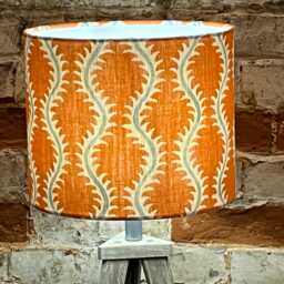 Helter Skelter Handmade Lampshade, Table Ceiling Pendant, Country Lamp Shade, Orange Lampshade - thumbnail 1