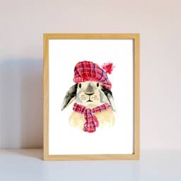Bunny Rabbit - Watercolour Print A4 Or A5 Unframed Woodland Animals - thumbnail 2