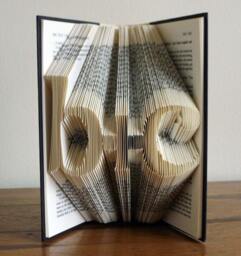 "Boyfriend - Book Art First Paper Anniversary Monogrammed Girlfriend Two Initials With ""Plus" - thumbnail 1