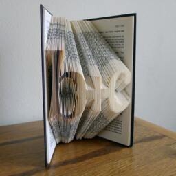 "Boyfriend - Book Art First Paper Anniversary Monogrammed Girlfriend Two Initials With ""Plus" - thumbnail 2