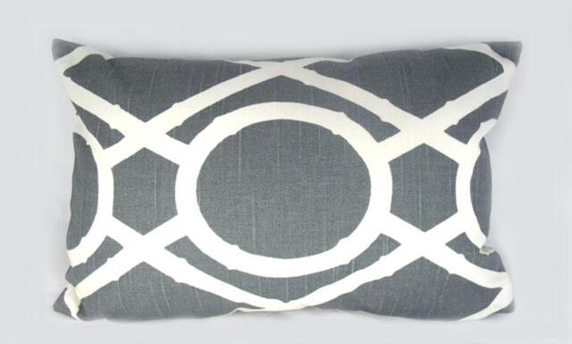 Robert Allen - Lattice Bamboo Greystone Decorative Pillow Cushion Cover Accent 12 X 18 Size - image 1