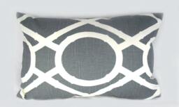 Robert Allen - Lattice Bamboo Greystone Decorative Pillow Cushion Cover Accent 12 X 18 Size