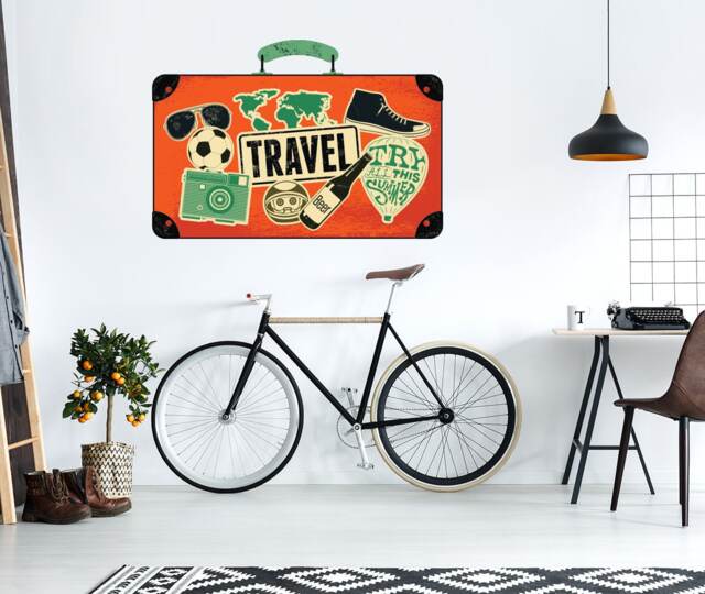 Vintage Travel Poster Wall Art Decal - Traveling Wander Hipster Retro Vinyl