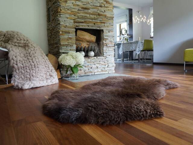 Sheepskin Rugs Gray X Throw Genuine Leather Wool Carpet Decorative Rug Comfy, Carpet Shag Cozy G - image 1