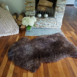 Sheepskin Rugs Gray X Throw Genuine Leather Wool Carpet Decorative Rug Comfy, Carpet Shag Cozy G - thumbnail 2