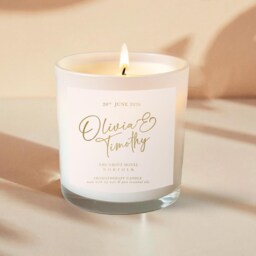 Personalised Wedding Candle Gift Set - Custom Names, Date, Venue, Soy Wax Aromatherapy - thumbnail 2