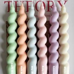 Spiral Twist Soy Wax Candle Pastel Dinner Table Decor - thumbnail 2
