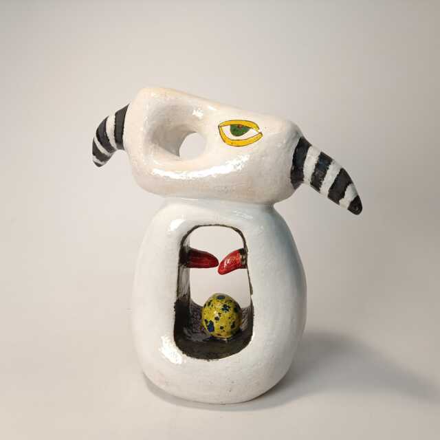 Handmade Ceramic Sculpture Miro Inspired Art Bust Statue. Sculpture Installation. Crafts Sculpture Decor. Chamotte Clay Art - image 1