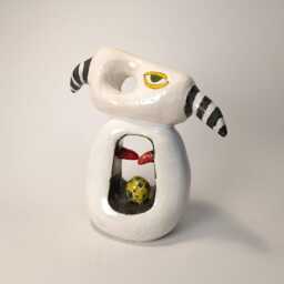 Handmade Ceramic Sculpture Miro Inspired Art Bust Statue. Sculpture Installation. Crafts Sculpture Decor. Chamotte Clay Art - thumbnail 2