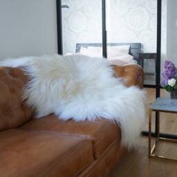 "Sheepskin Icelandic White Throw Genuine Leather Wool Carpet 52"" X 32" - thumbnail 2
