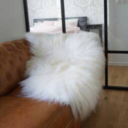 "Sheepskin Icelandic White Throw Genuine Leather Wool Carpet 52"" X 32" - thumbnail 3
