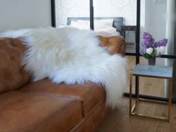 "Sheepskin Icelandic White Throw Genuine Leather Wool Carpet 52"" X 32" - thumbnail 1