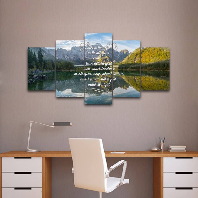 Proverbs 35-6 #48 Niv Trust in The Lord Bible Verse Canvas - Christian Scripture Religious Wall Art Home Decor Paintings - image 1
