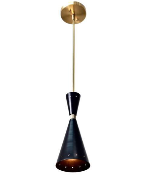 Mid Century Pendant Ceiling Lamp Light Lelo , Stilnovo Handmade Brass Hallway Entrance Red Green Yellow - image 1