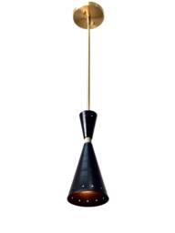 Mid Century Pendant Ceiling Lamp Light Lelo , Stilnovo Handmade Brass Hallway Entrance Red Green Yellow - thumbnail 1