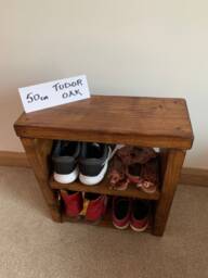 Small Shoebench Shoe Bench Rack Rustic Solid Wood Handmade Oak Pine Walnut Hallway Storage