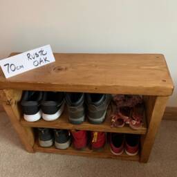 Small Shoebench Shoe Bench Rack Rustic Solid Wood Handmade Oak Pine Walnut Hallway Storage - thumbnail 3