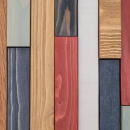 Wood Slat Wall Sculpture - Handcrafted Geometric Art Mid Century Modern - thumbnail 4