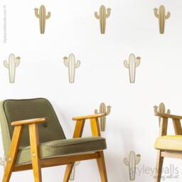 Cactus Wall Decal, Decor, Modern Geometric Tribal Cacti Nursery Kids Room, Living Room Home Decor - thumbnail 3