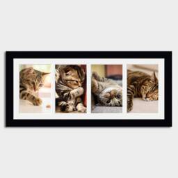 Multi Photo Picture Frame - 4 Apertures 8x12 Photos 33mm Black Wood - thumbnail 3