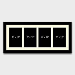 Multi Photo Picture Frame - 4 Apertures 8x12 Photos 33mm Black Wood - thumbnail 2