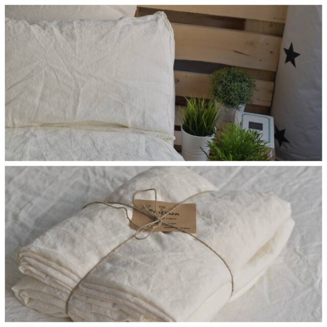 Linen Sheet Set in A Antique White Color Bedding Set Queen King 100% Linen/Sheet Set/ Shabby Chic Farmhouse - image 1