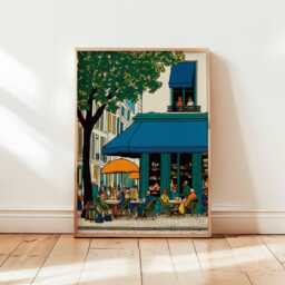 Boston Poster, Usa Cafe Print, Coffee Shop Wall Art, City Street Decor, Urban Scene Travel Prints, American Posters - thumbnail 1