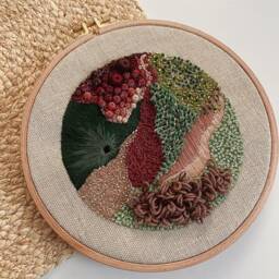 Modern Embroidery Wall Hanging- Wedding Decor- Room Decor Aesthetic Hoop Art- Handmade Embroidered Home Apartment - thumbnail 3