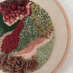 Modern Embroidery Wall Hanging- Wedding Decor- Room Decor Aesthetic Hoop Art- Handmade Embroidered Home Apartment - thumbnail 2