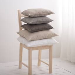 Linen Pillow Cover - Square Pillow Cover Softened Case Zipper Stylish Organic - thumbnail 1