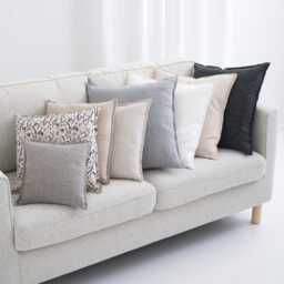 Linen Pillow Cover - Square Pillow Cover Softened Case Zipper Stylish Organic - thumbnail 2