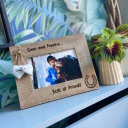 Horse & Rider Photo Frame - Gift Friendship Quotes Personalised Driftwood 6x4 - thumbnail 2