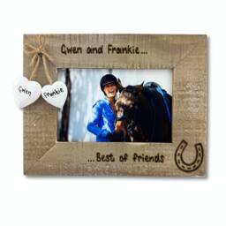 Horse & Rider Photo Frame - Gift Friendship Quotes Personalised Driftwood 6x4 - thumbnail 1
