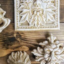 Lot Of 4 Green Man Leaf Face Home Garden Wall Plaque - thumbnail 3
