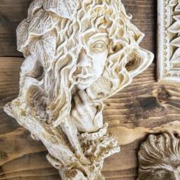 Lot Of 4 Green Man Leaf Face Home Garden Wall Plaque - thumbnail 2