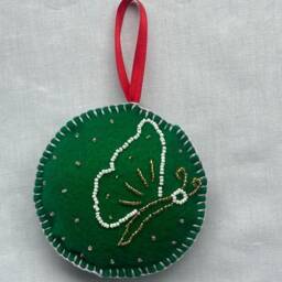 Handmade Beading Embroidery Christmas Ornaments Set Of 4 - thumbnail 3